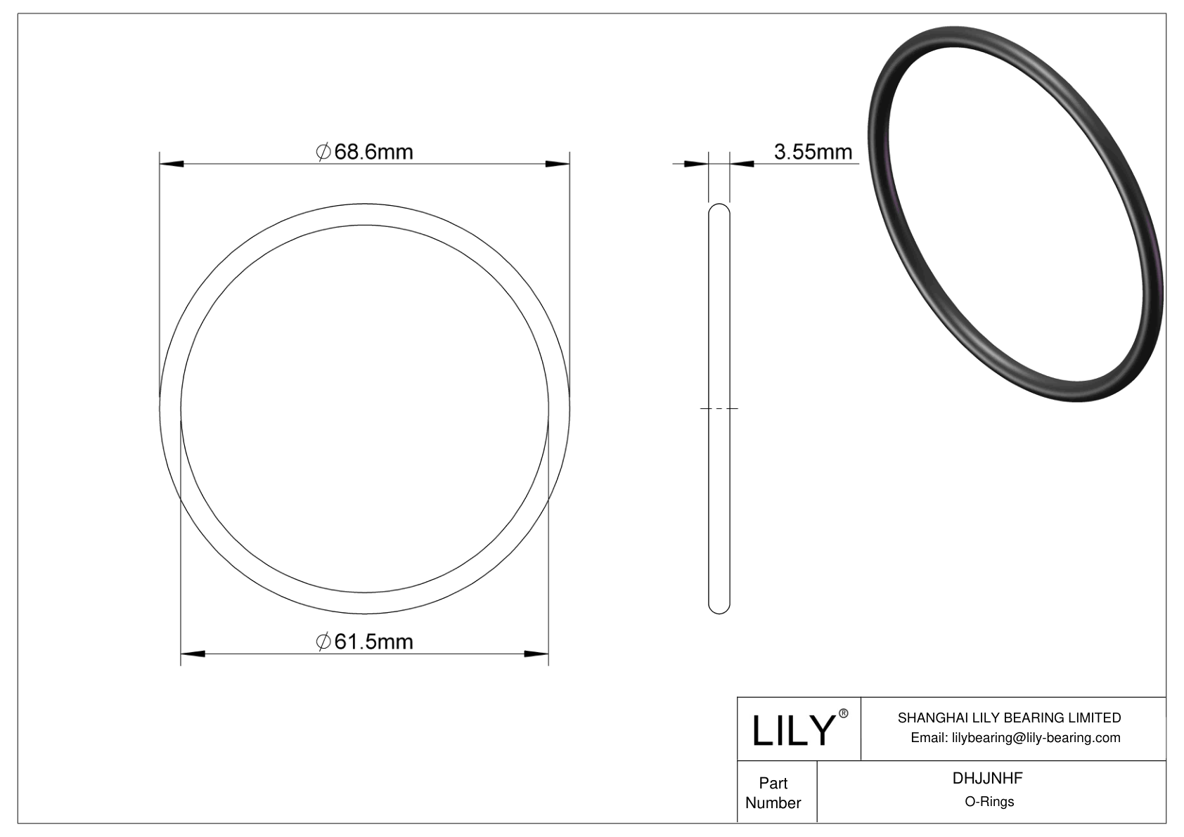 DHJJNHF Juntas tóricas redondas resistentes al aceite cad drawing