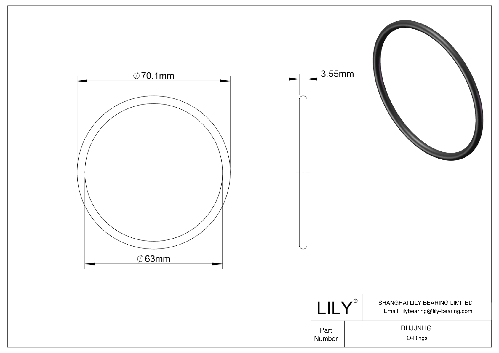 DHJJNHG Juntas tóricas redondas resistentes al aceite cad drawing