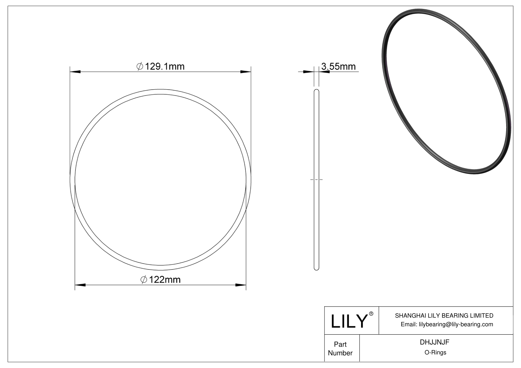 DHJJNJF Juntas tóricas redondas resistentes al aceite cad drawing