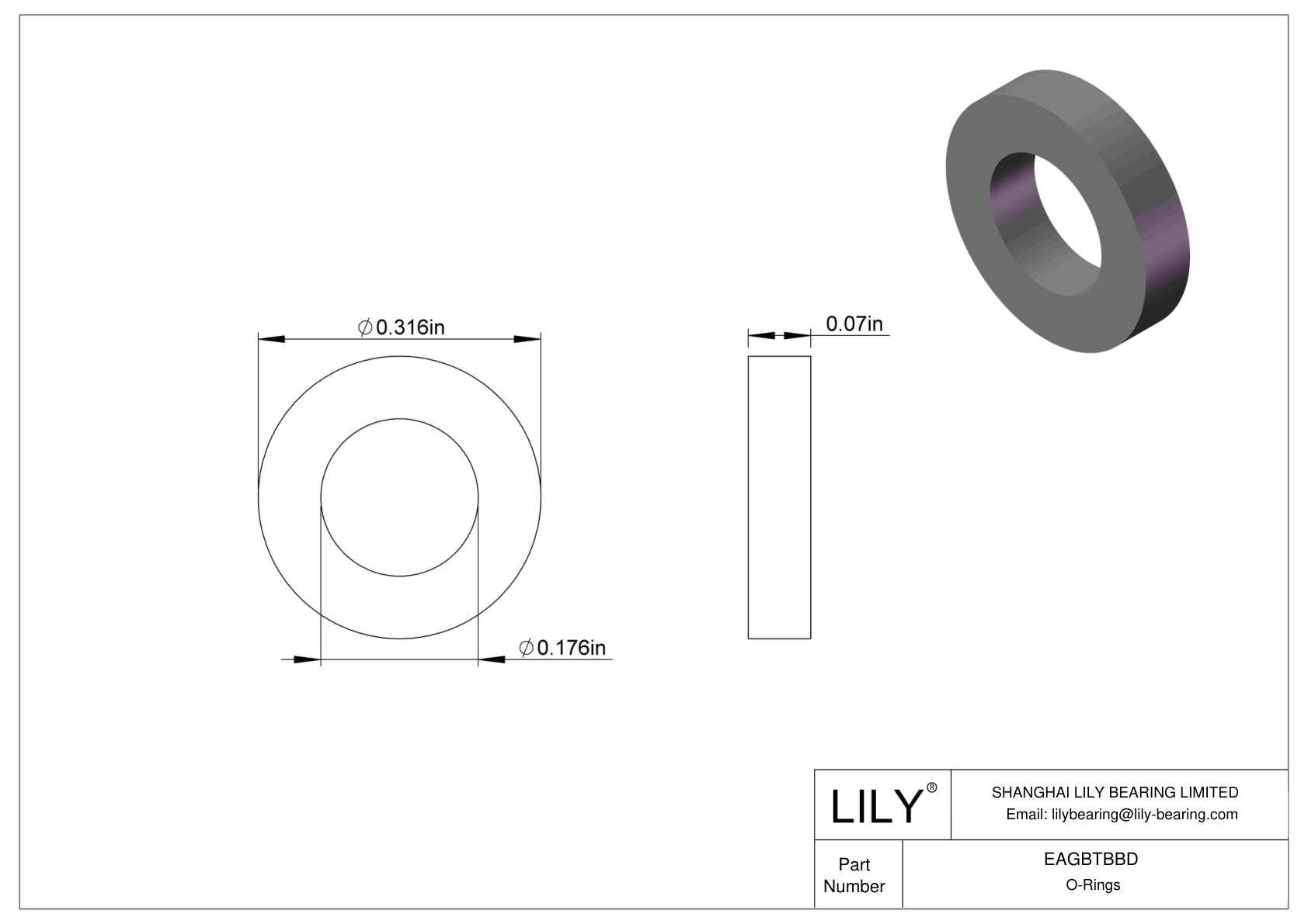 EAGBTBBD Oil Resistant O-Rings Square cad drawing