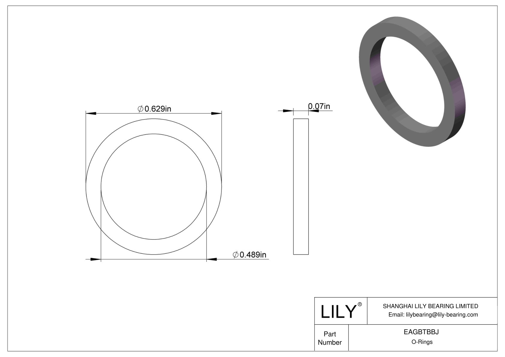 EAGBTBBJ Oil Resistant O-Rings Square cad drawing