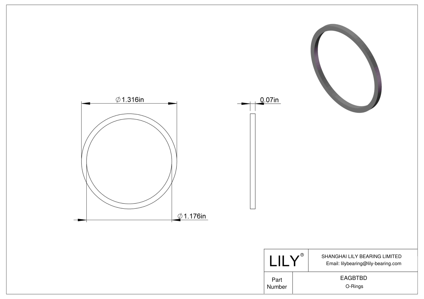 EAGBTBD Oil Resistant O-Rings Square cad drawing