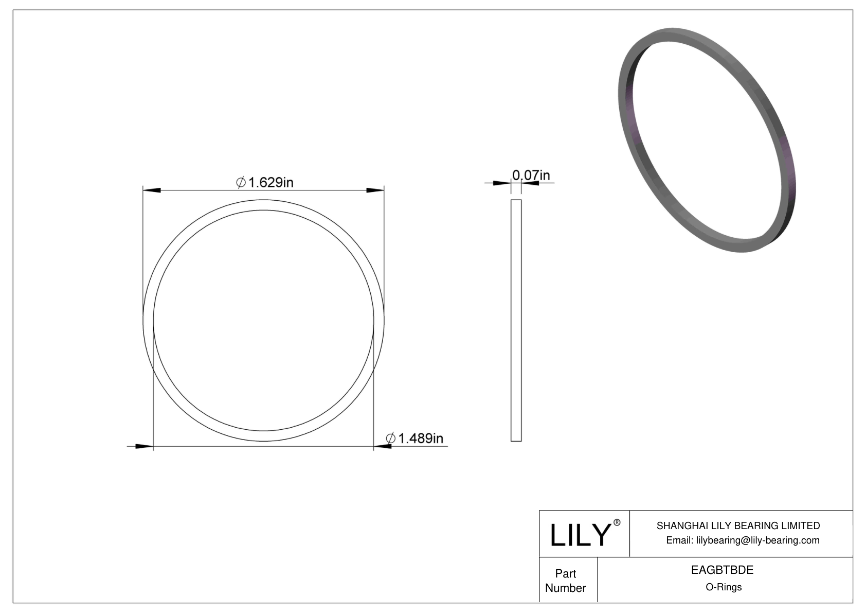 EAGBTBDE Oil Resistant O-Rings Square cad drawing