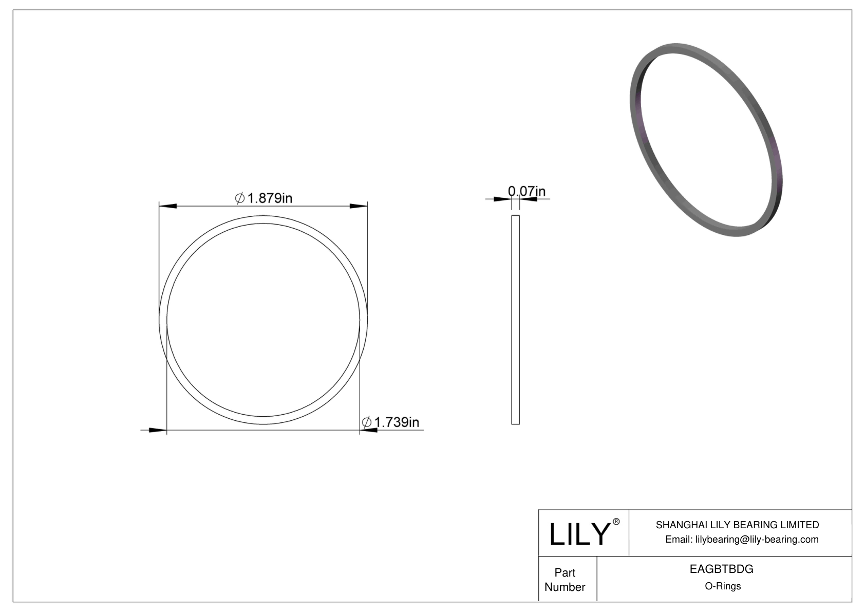 EAGBTBDG Oil Resistant O-Rings Square cad drawing