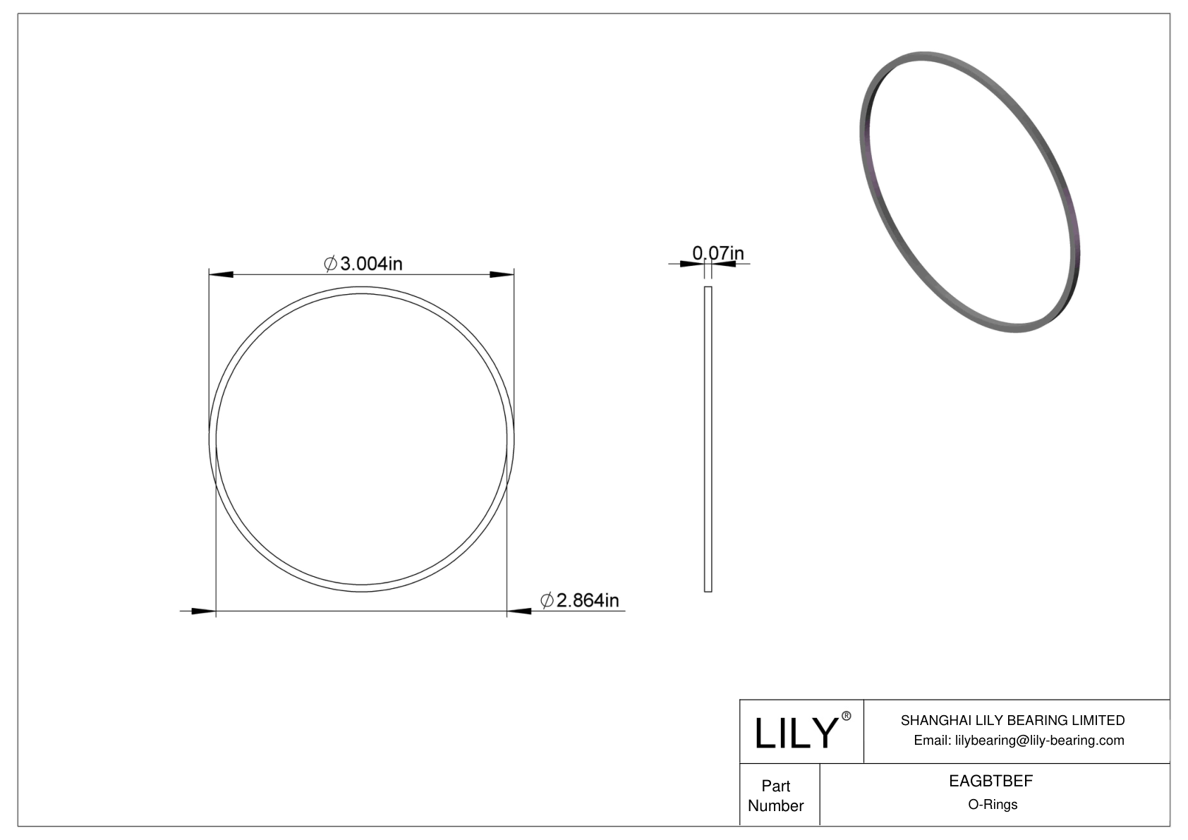 EAGBTBEF Oil Resistant O-Rings Square cad drawing