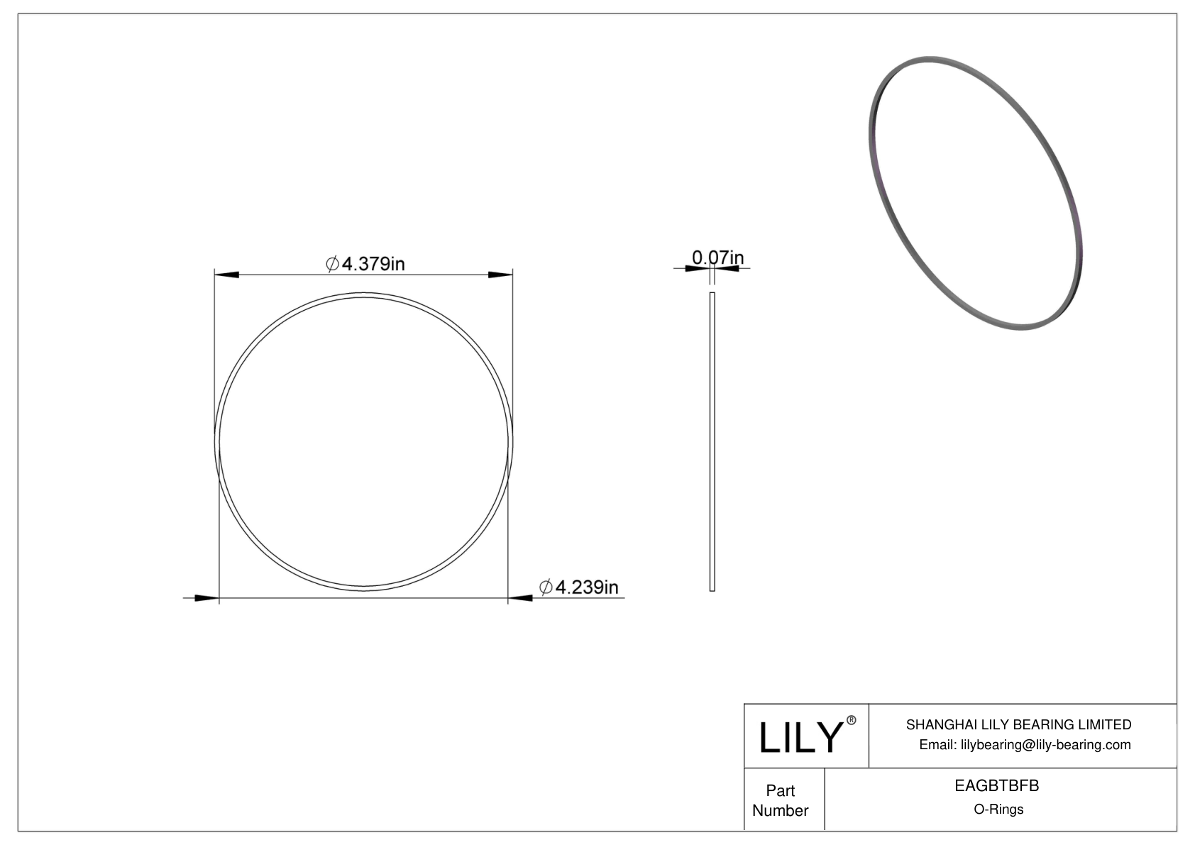 EAGBTBFB Oil Resistant O-Rings Square cad drawing
