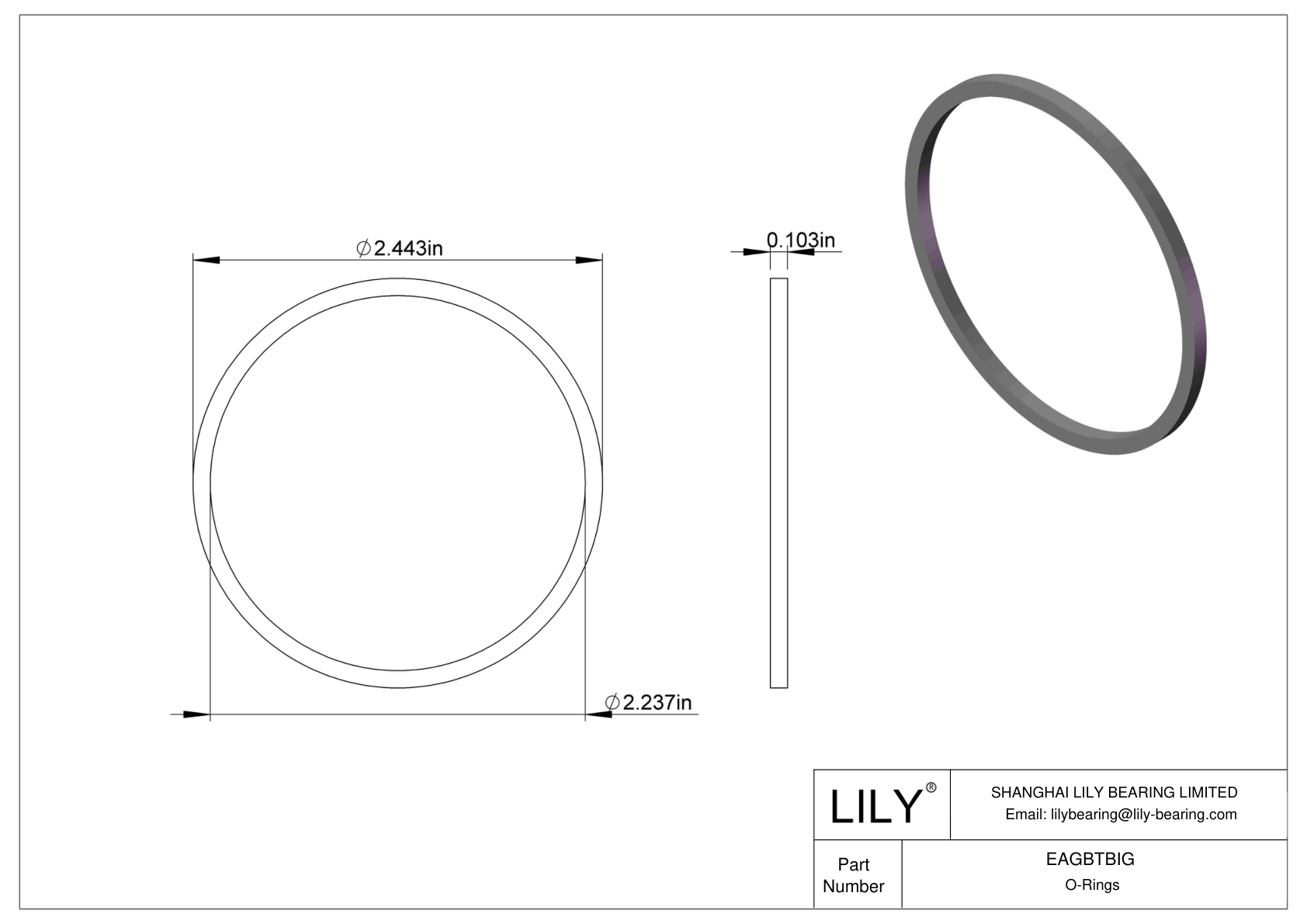 EAGBTBIG Oil Resistant O-Rings Square cad drawing