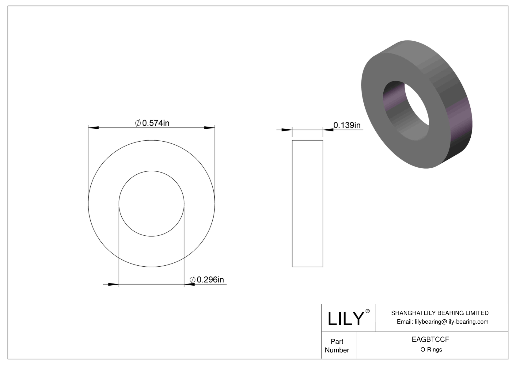 EAGBTCCF Oil Resistant O-Rings Square cad drawing