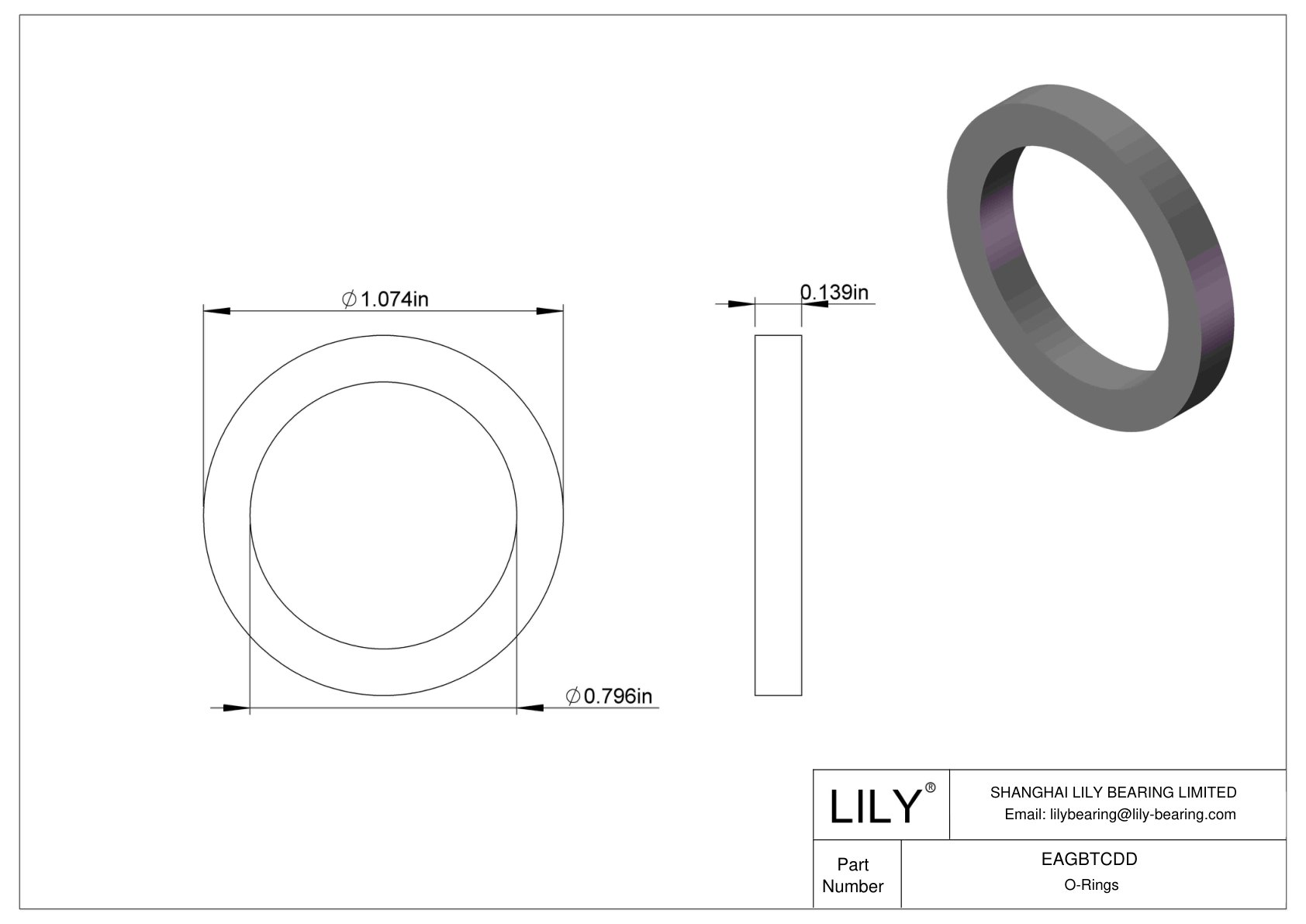 EAGBTCDD Oil Resistant O-Rings Square cad drawing