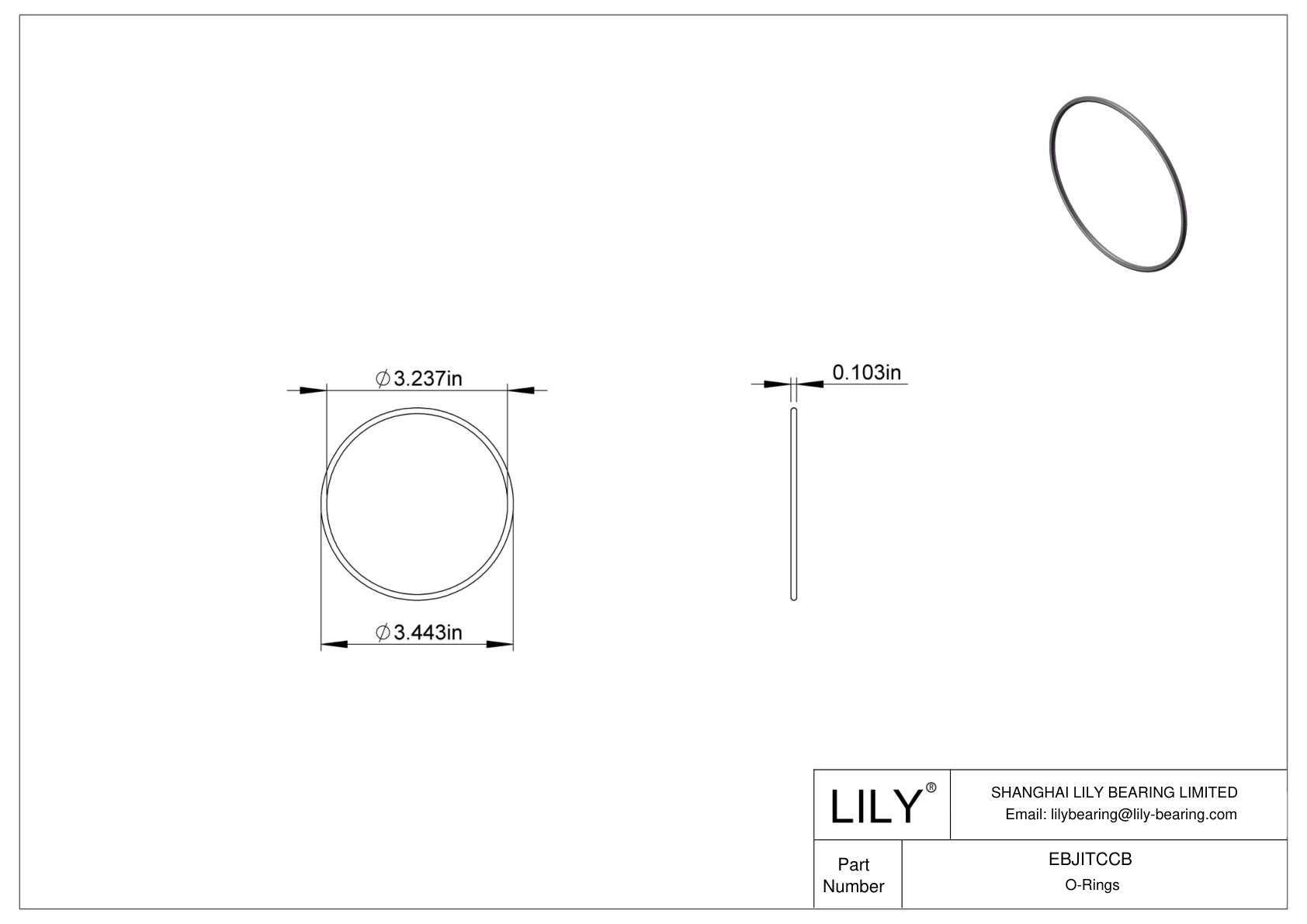 EBJITCCB Oil Resistant O-Rings Round cad drawing