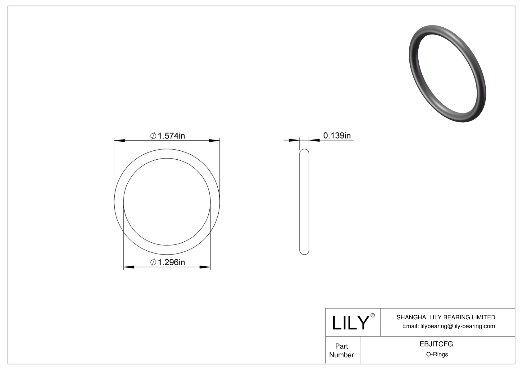 EBJITCFG Juntas tóricas redondas resistentes al aceite cad drawing