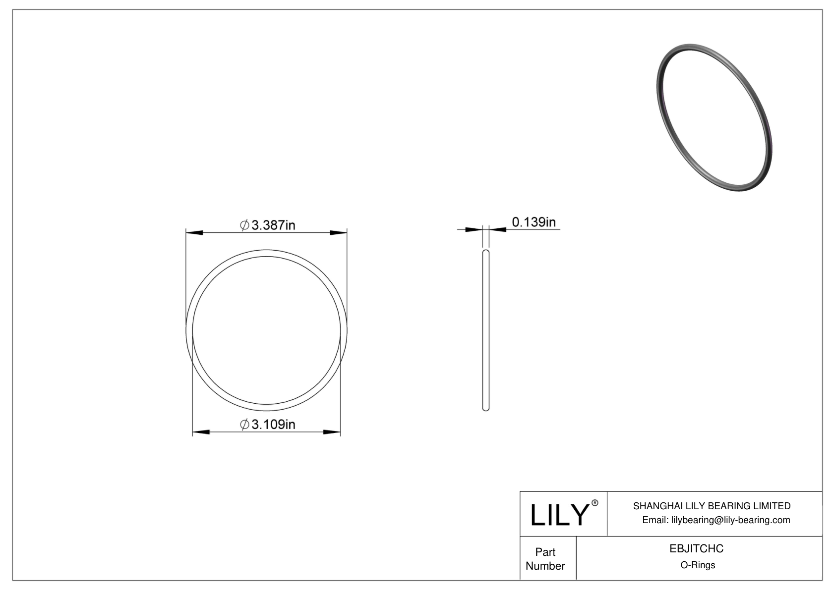 EBJITCHC 圆形耐油 O 形圈 cad drawing