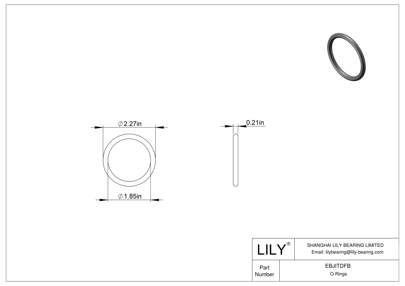 EBJITDFB Juntas tóricas redondas resistentes al aceite cad drawing