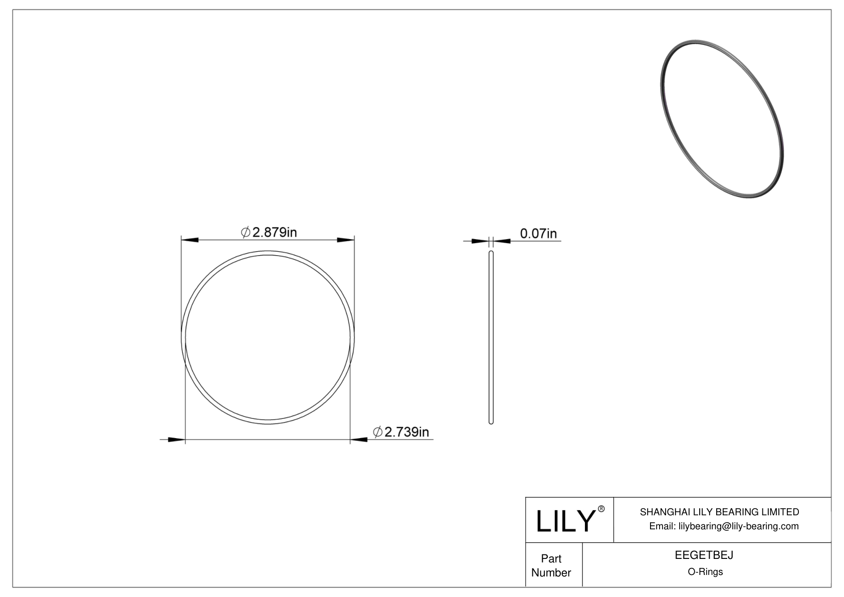 EEGETBEJ Oil Resistant O-Rings Round cad drawing