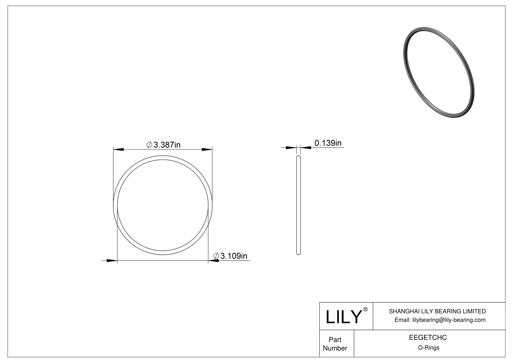 EEGETCHC Juntas tóricas redondas resistentes al aceite cad drawing