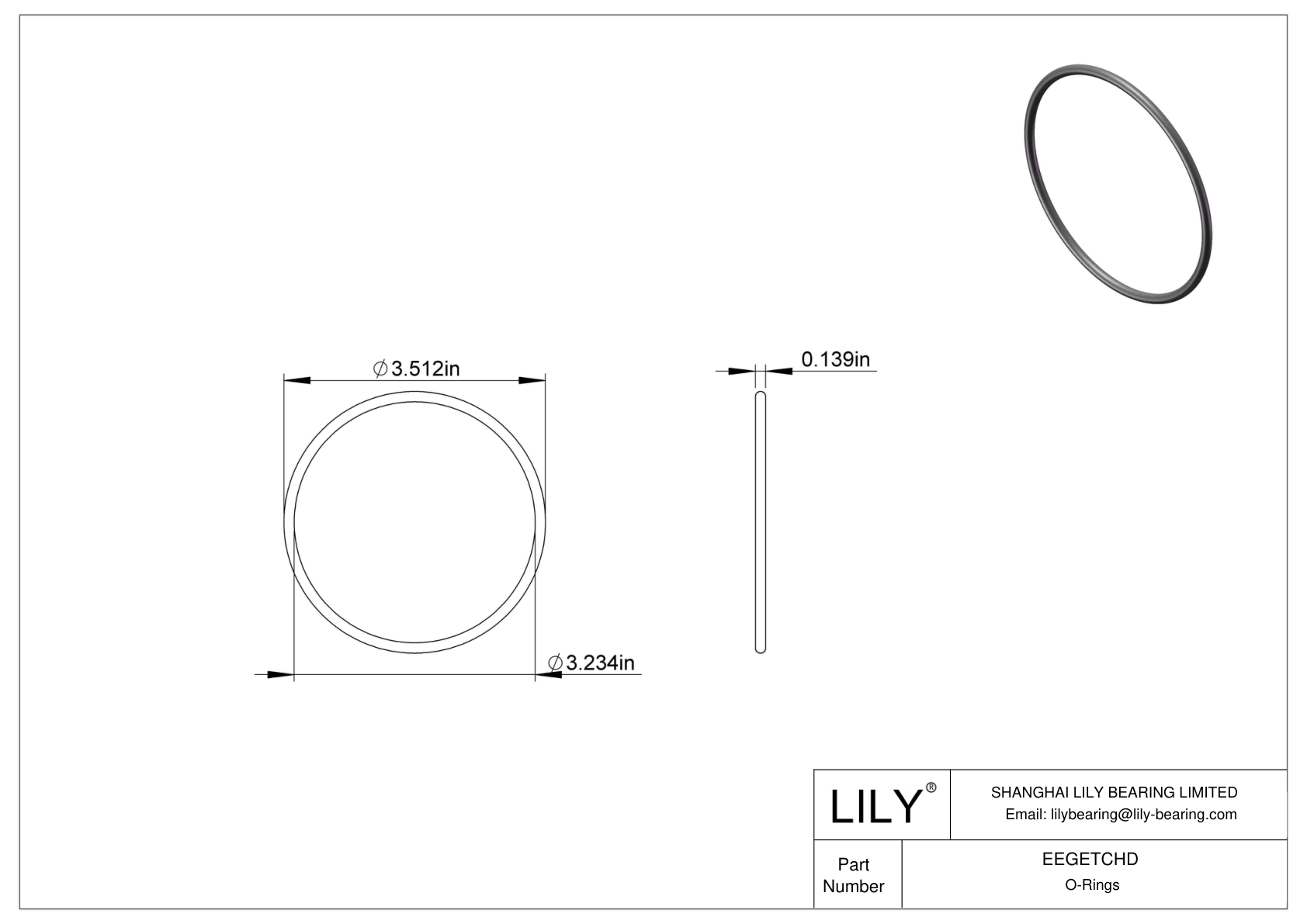 EEGETCHD Juntas tóricas redondas resistentes al aceite cad drawing