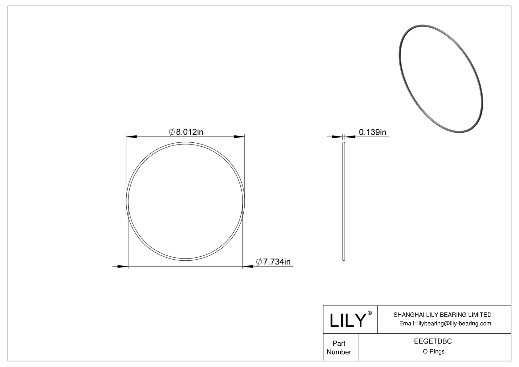 EEGETDBC Juntas tóricas redondas resistentes al aceite cad drawing