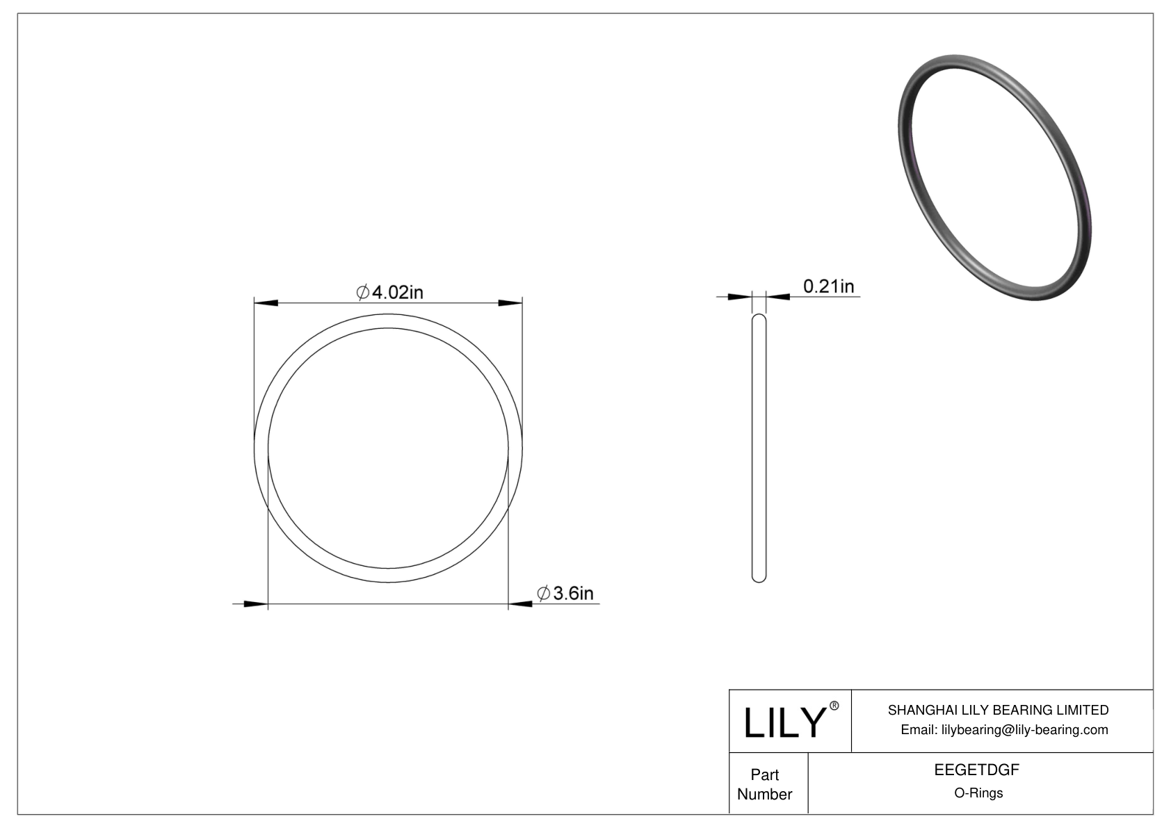 EEGETDGF Juntas tóricas redondas resistentes al aceite cad drawing