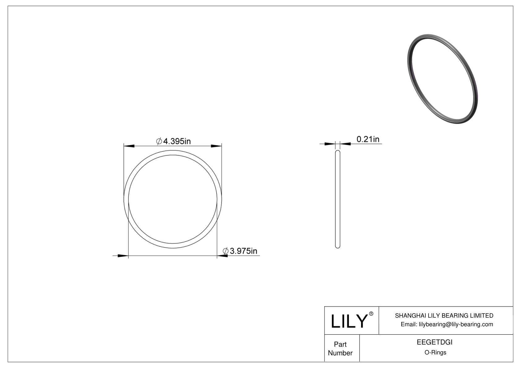 EEGETDGI Oil Resistant O-Rings Round cad drawing