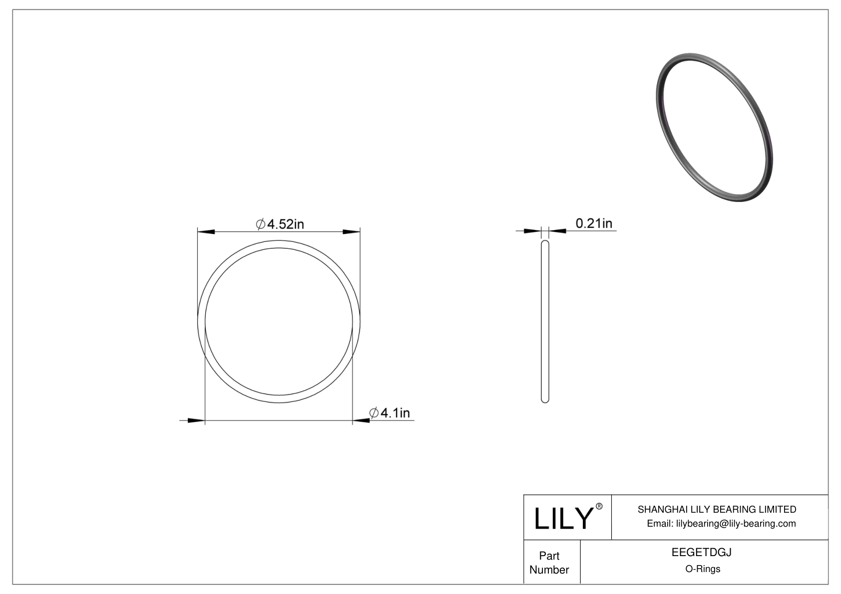 EEGETDGJ Juntas tóricas redondas resistentes al aceite cad drawing