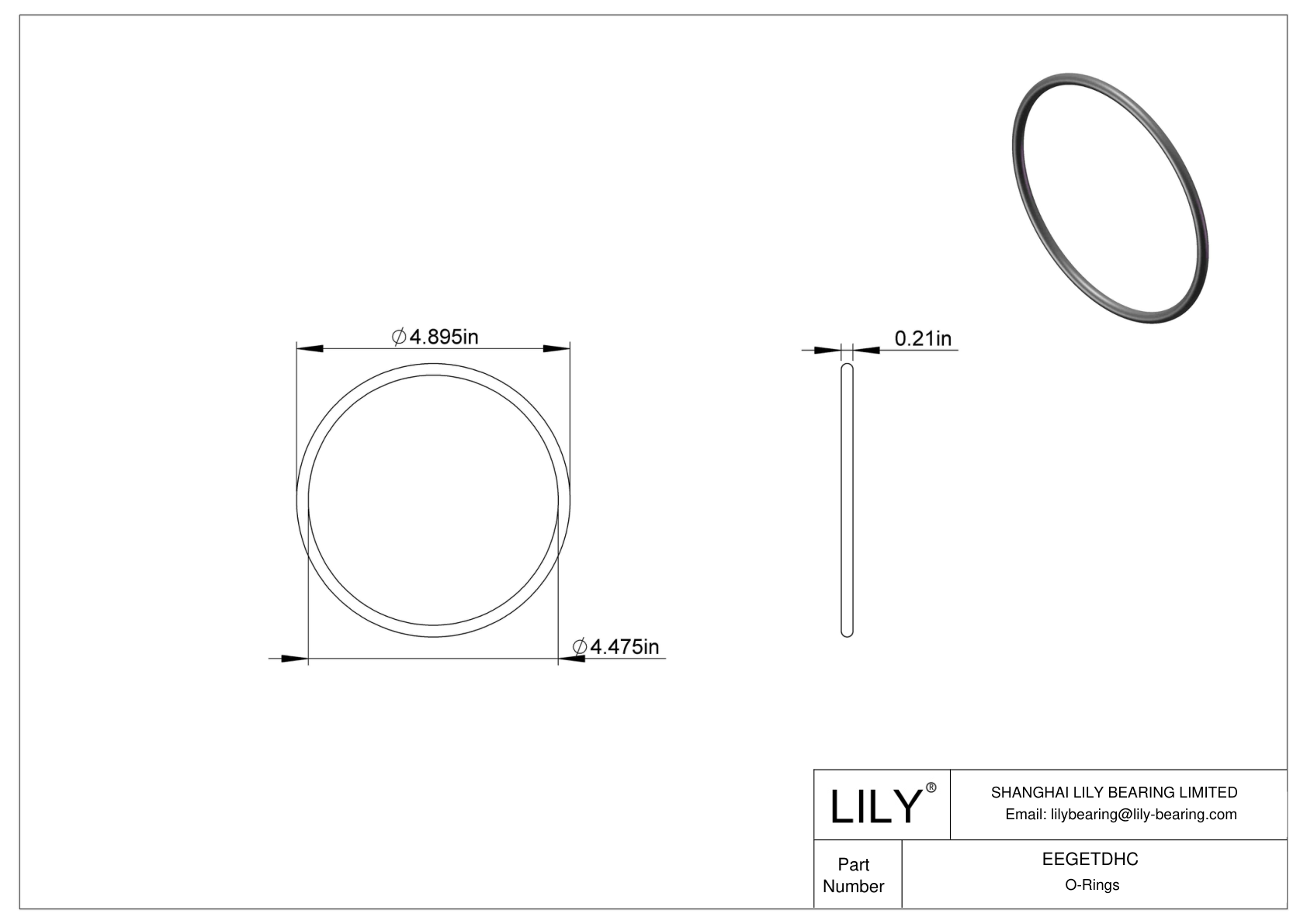 EEGETDHC Juntas tóricas redondas resistentes al aceite cad drawing