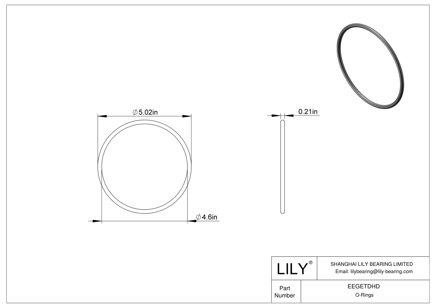 EEGETDHD Oil Resistant O-Rings Round cad drawing