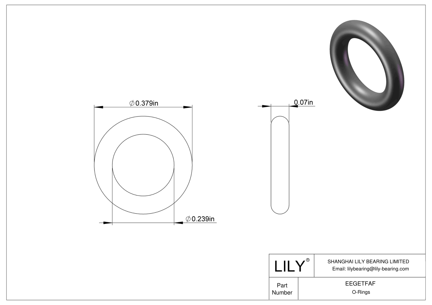 EEGETFAF Oil Resistant O-Rings Round cad drawing