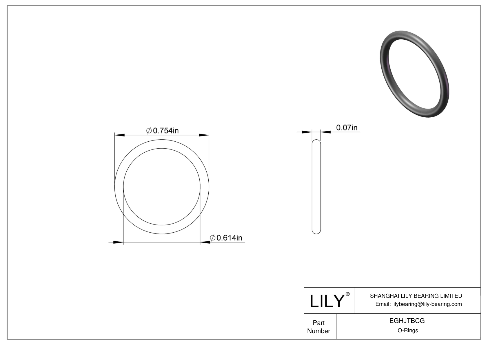 EGHJTBCG Oil Resistant O-Rings Round cad drawing