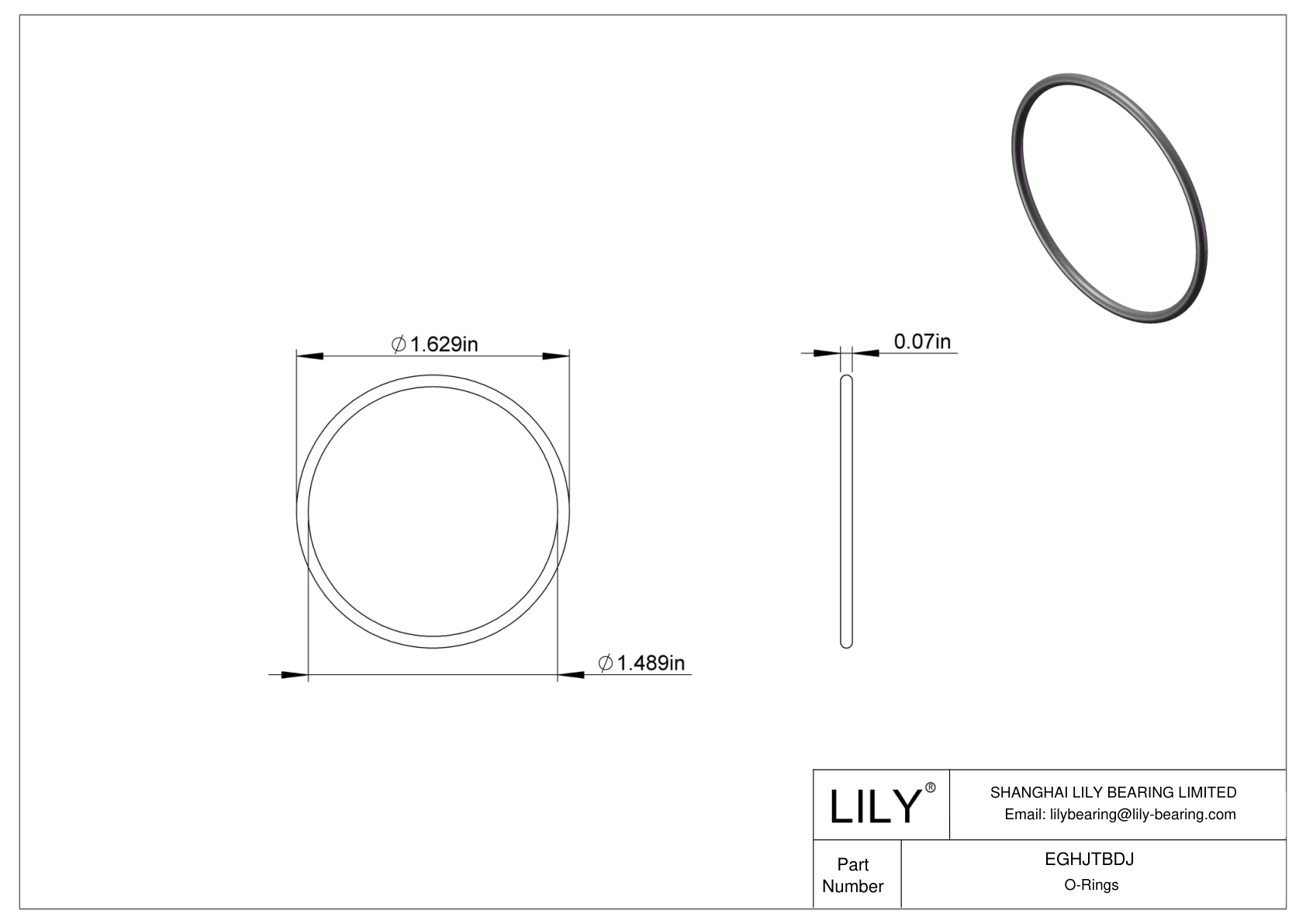 EGHJTBDJ Oil Resistant O-Rings Round cad drawing