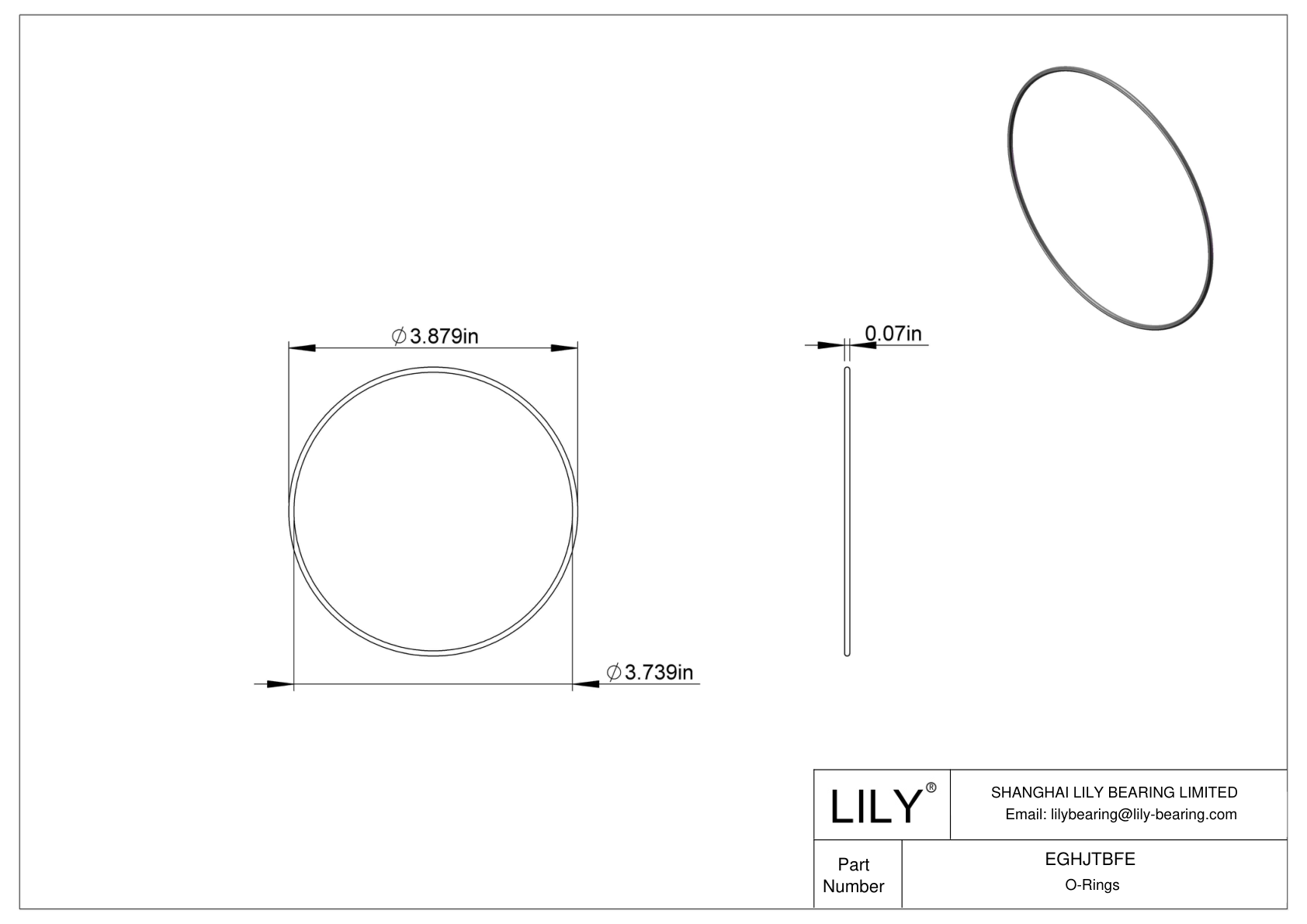 EGHJTBFE Juntas tóricas redondas resistentes al aceite cad drawing