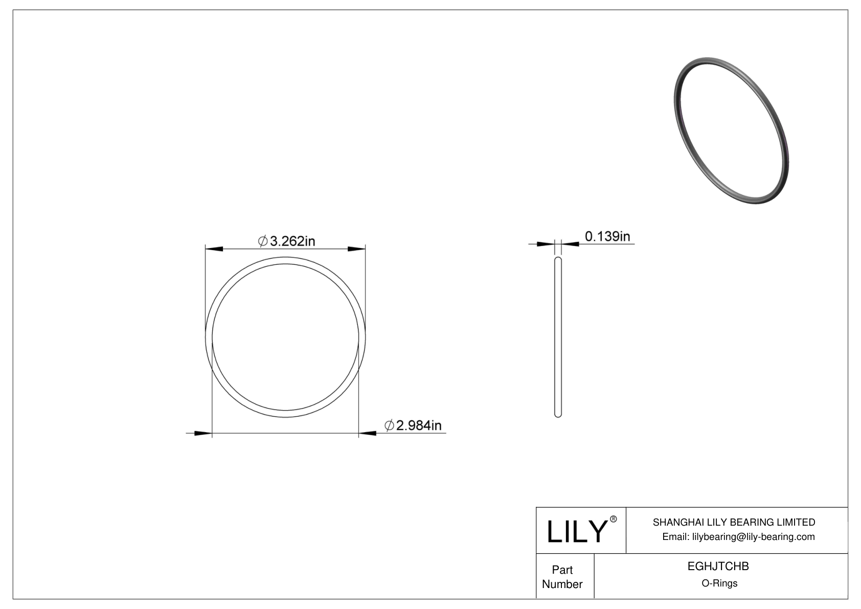 EGHJTCHB Oil Resistant O-Rings Round cad drawing