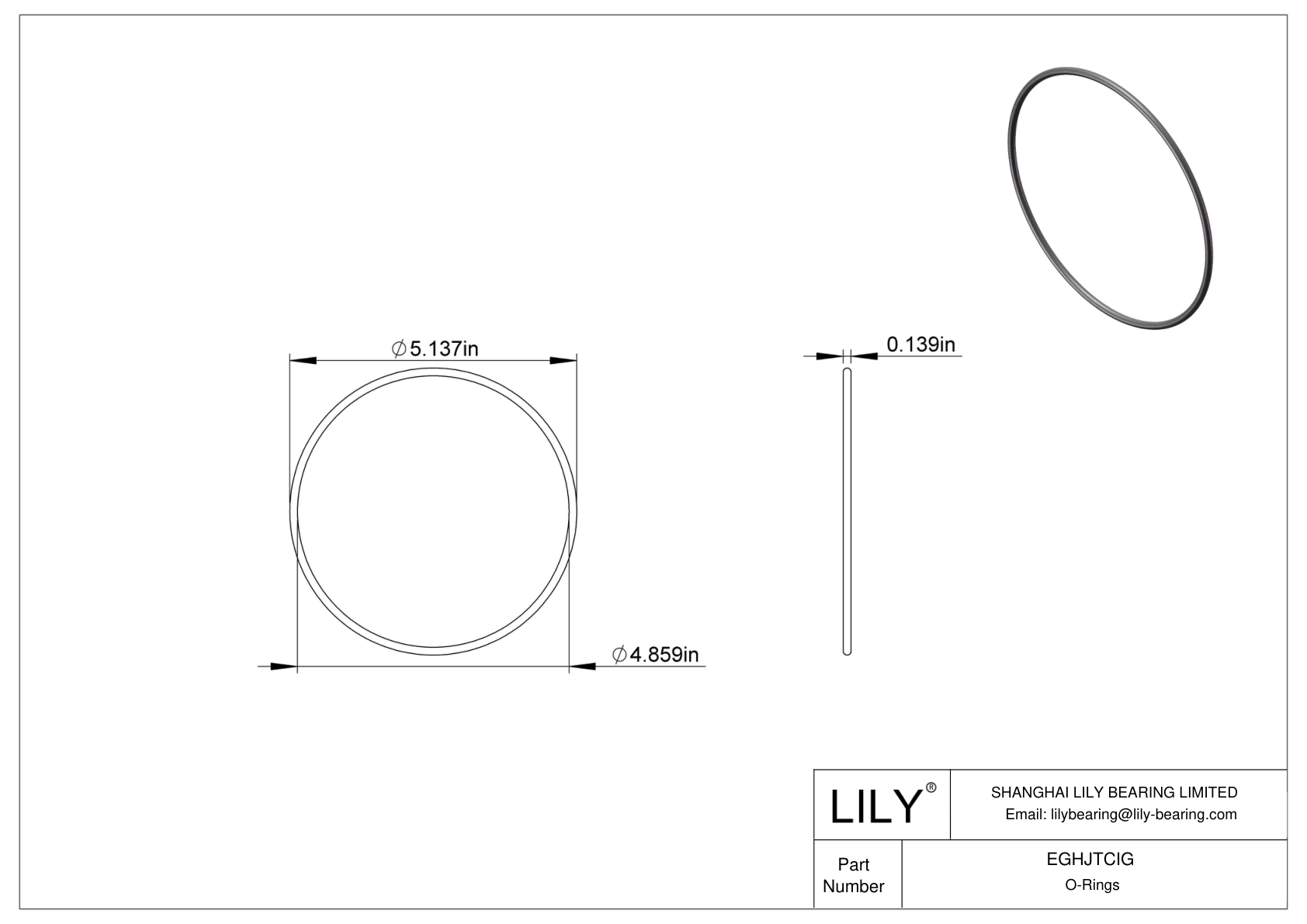 EGHJTCIG Juntas tóricas redondas resistentes al aceite cad drawing