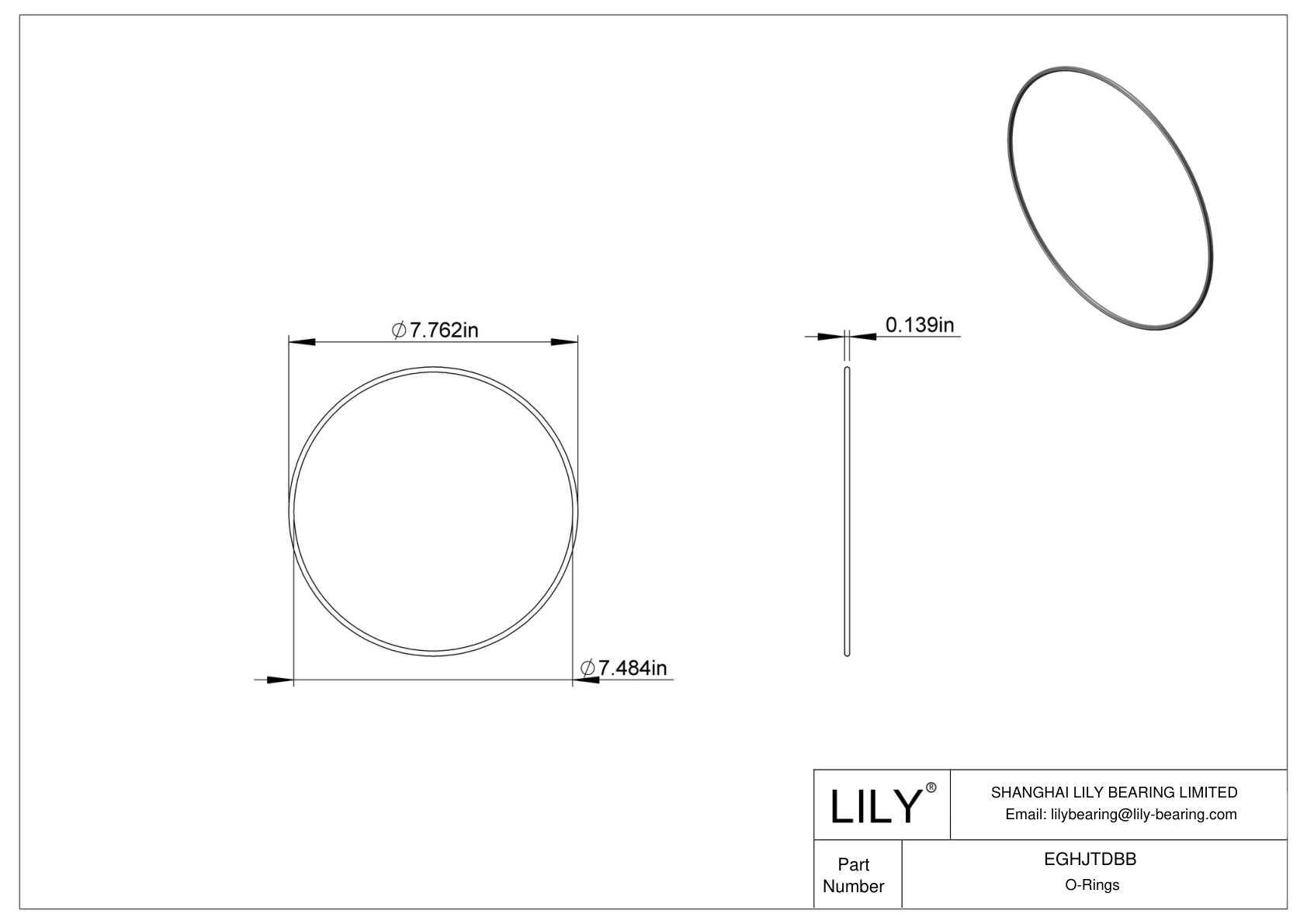 EGHJTDBB Juntas tóricas redondas resistentes al aceite cad drawing