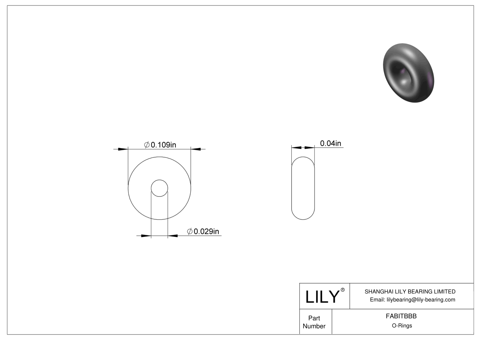 FABITBBB Oil Resistant O-Rings Round cad drawing