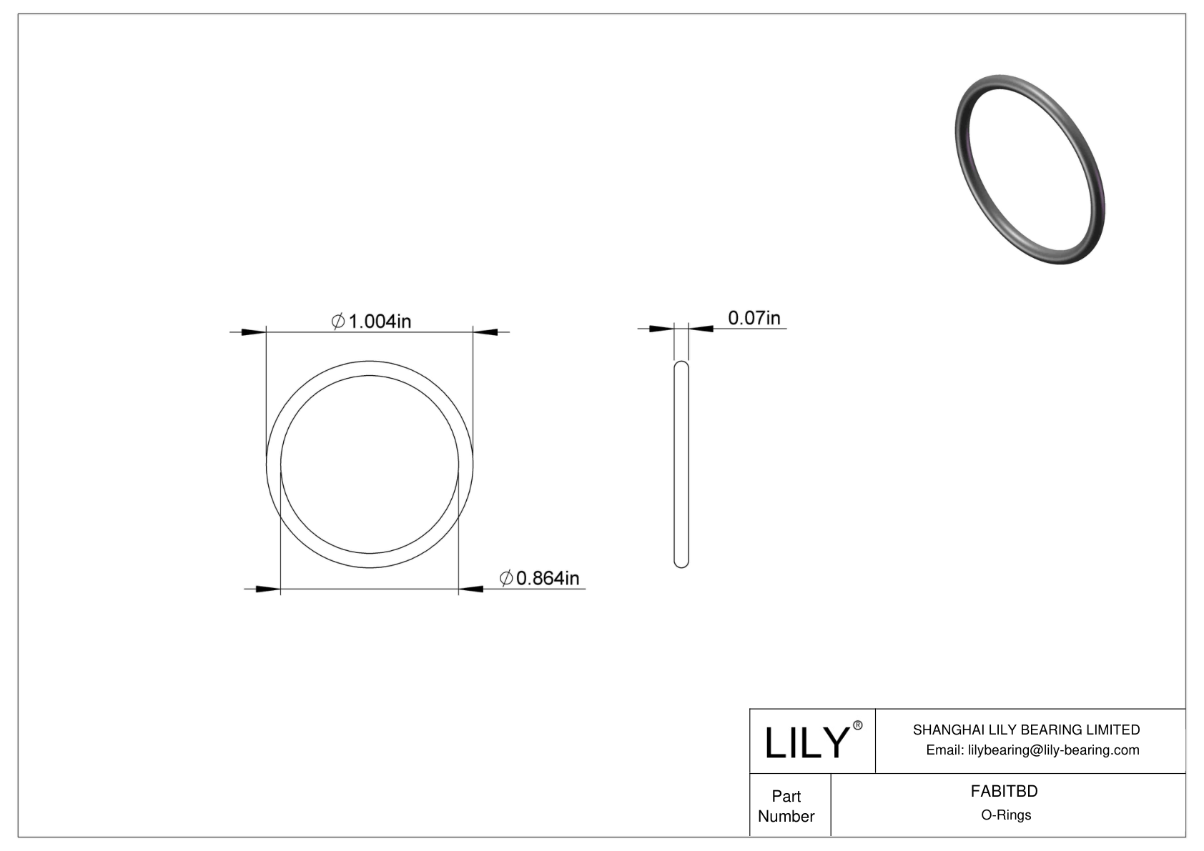 FABITBD Oil Resistant O-Rings Round cad drawing