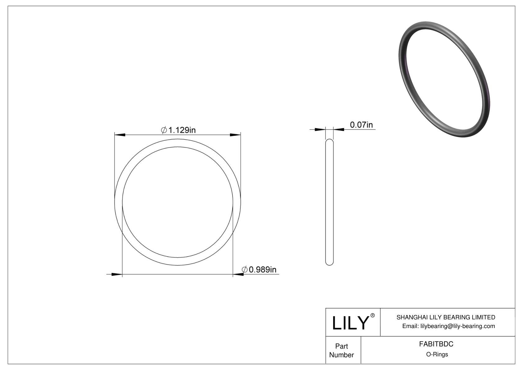 FABITBDC Oil Resistant O-Rings Round cad drawing