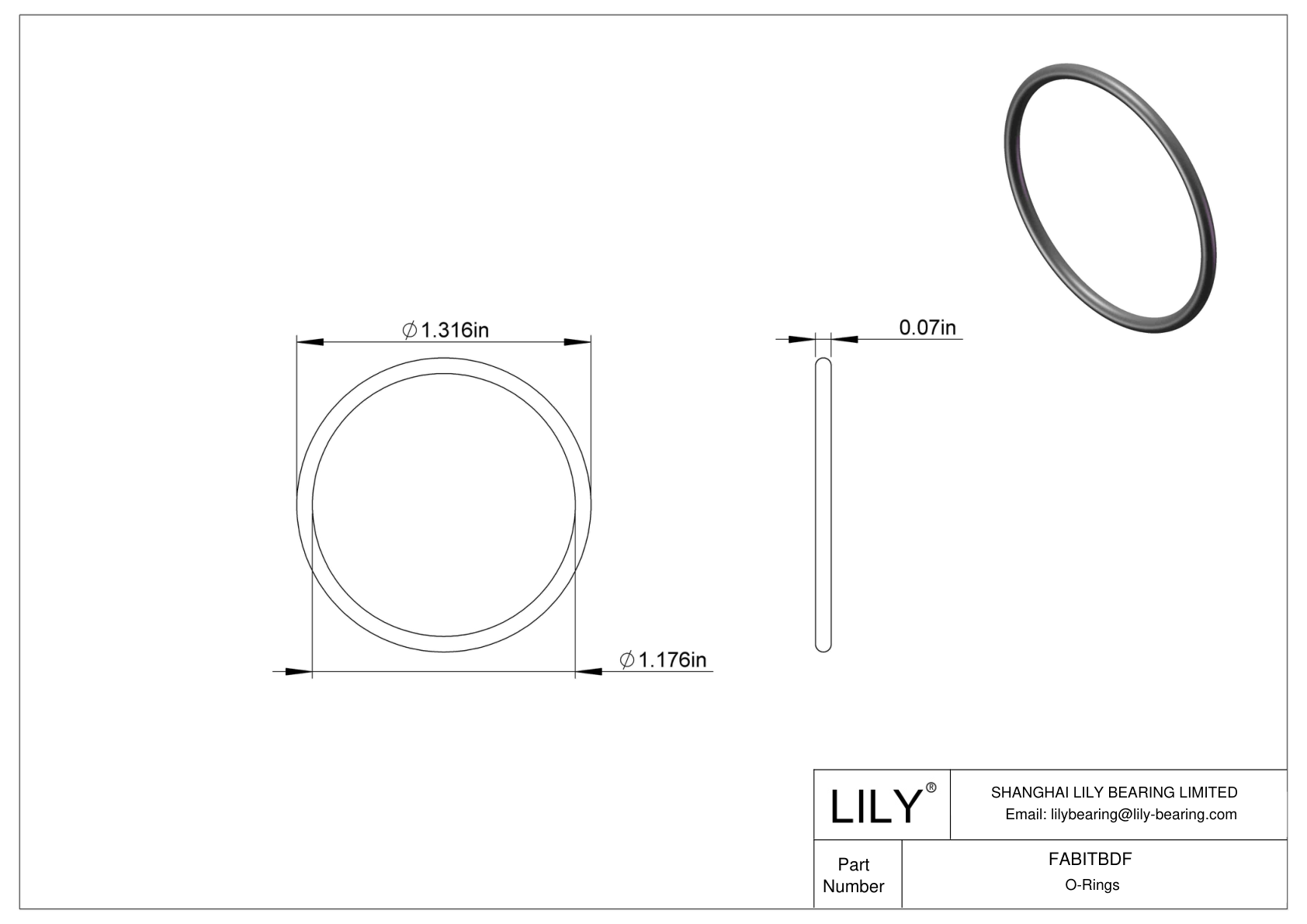 FABITBDF Oil Resistant O-Rings Round cad drawing