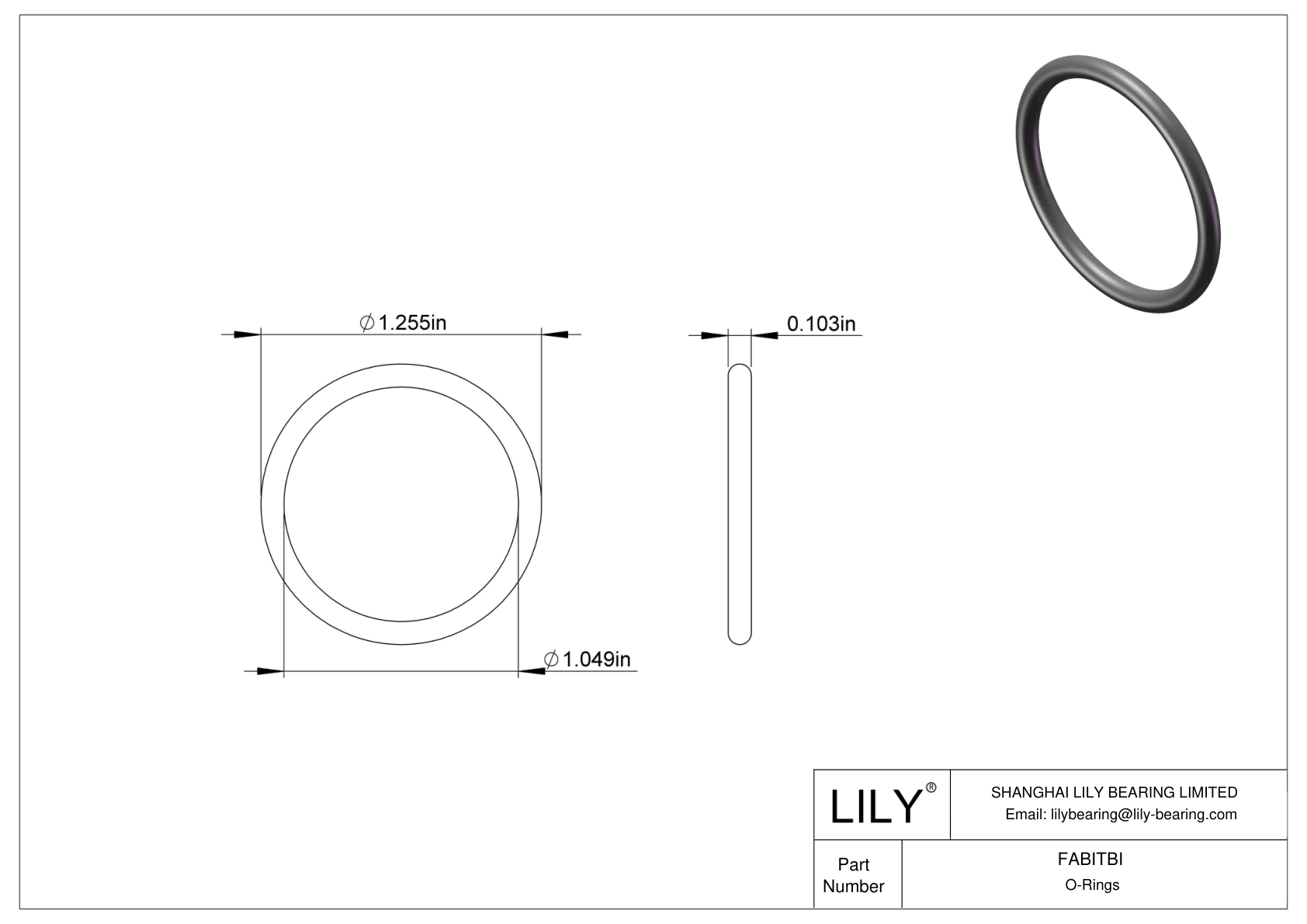 FABITBI Oil Resistant O-Rings Round cad drawing