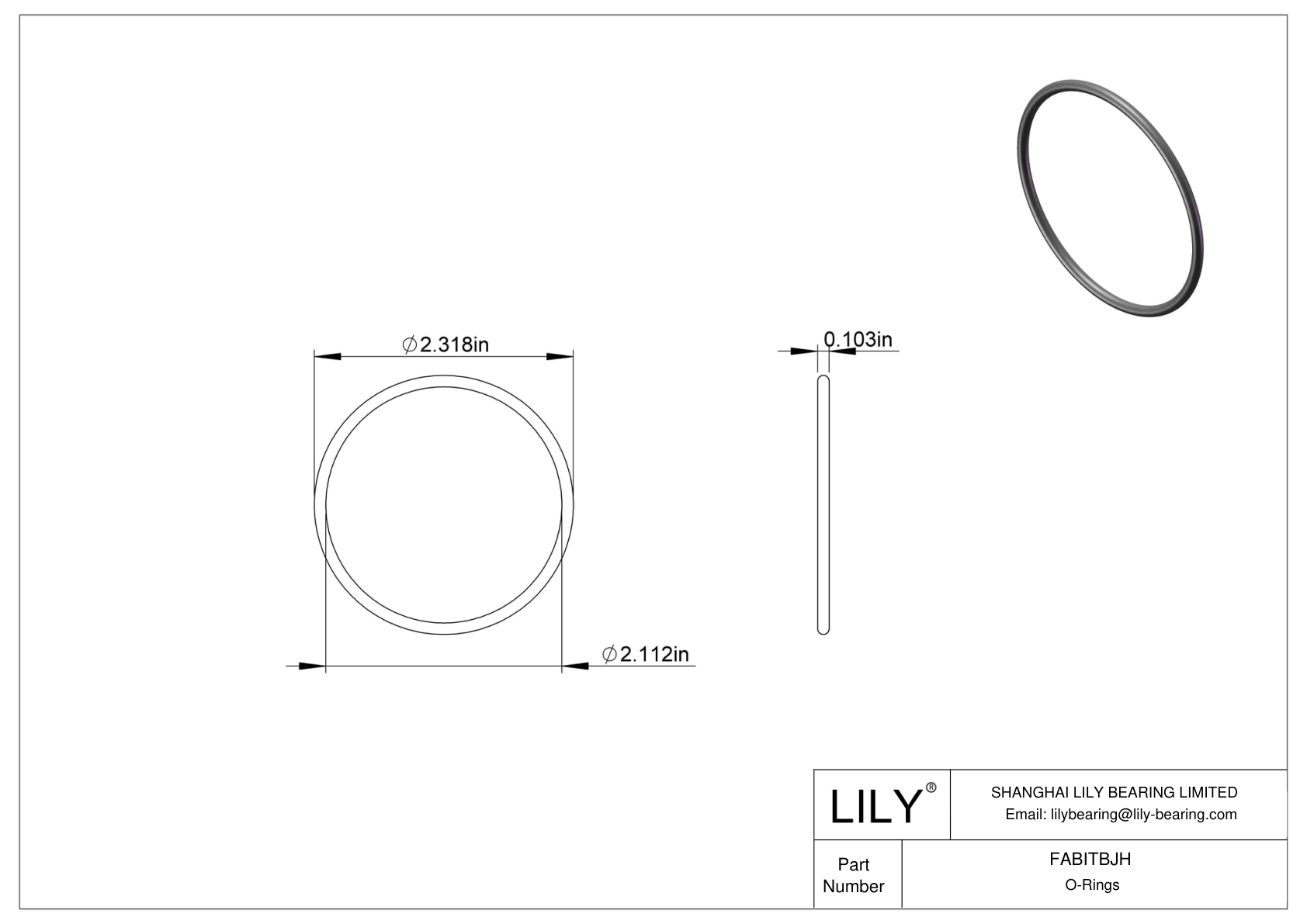 FABITBJH Juntas tóricas redondas resistentes al aceite cad drawing