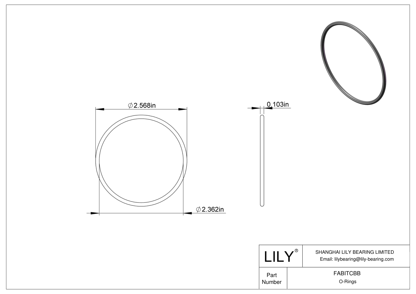 FABITCBB Oil Resistant O-Rings Round cad drawing