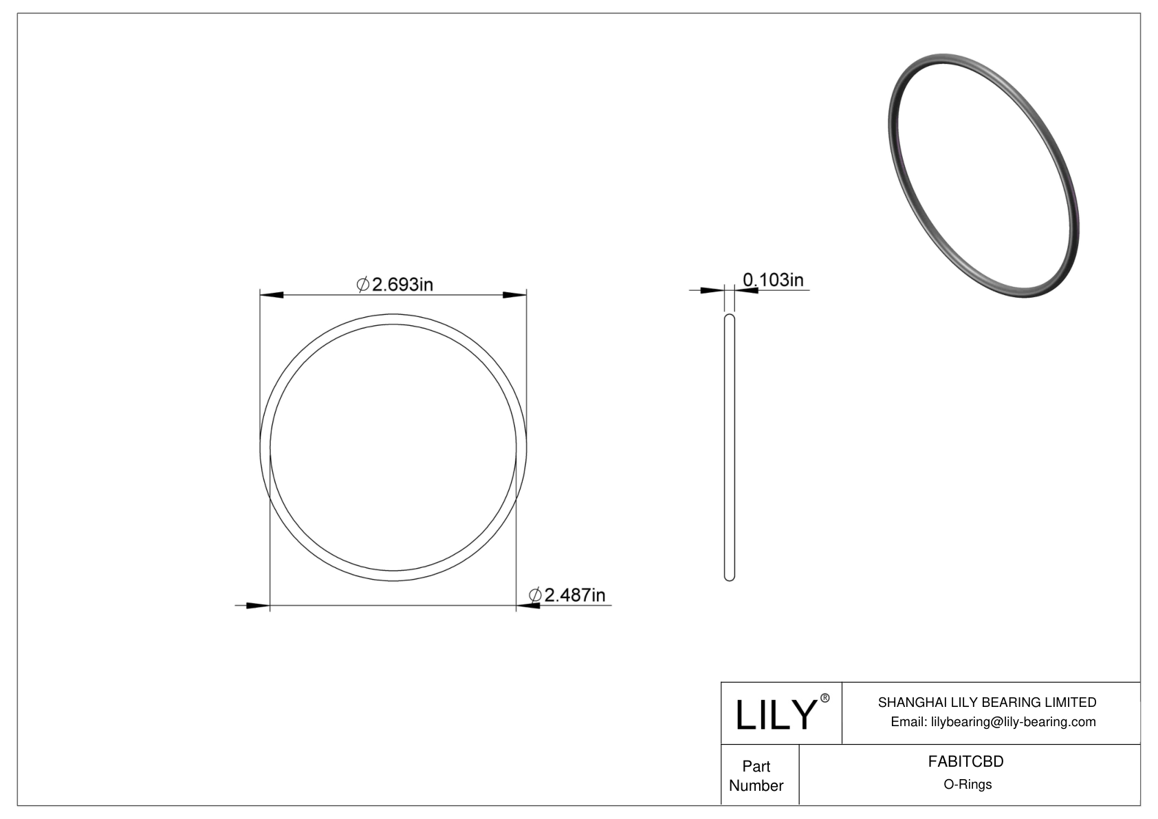 FABITCBD Oil Resistant O-Rings Round cad drawing