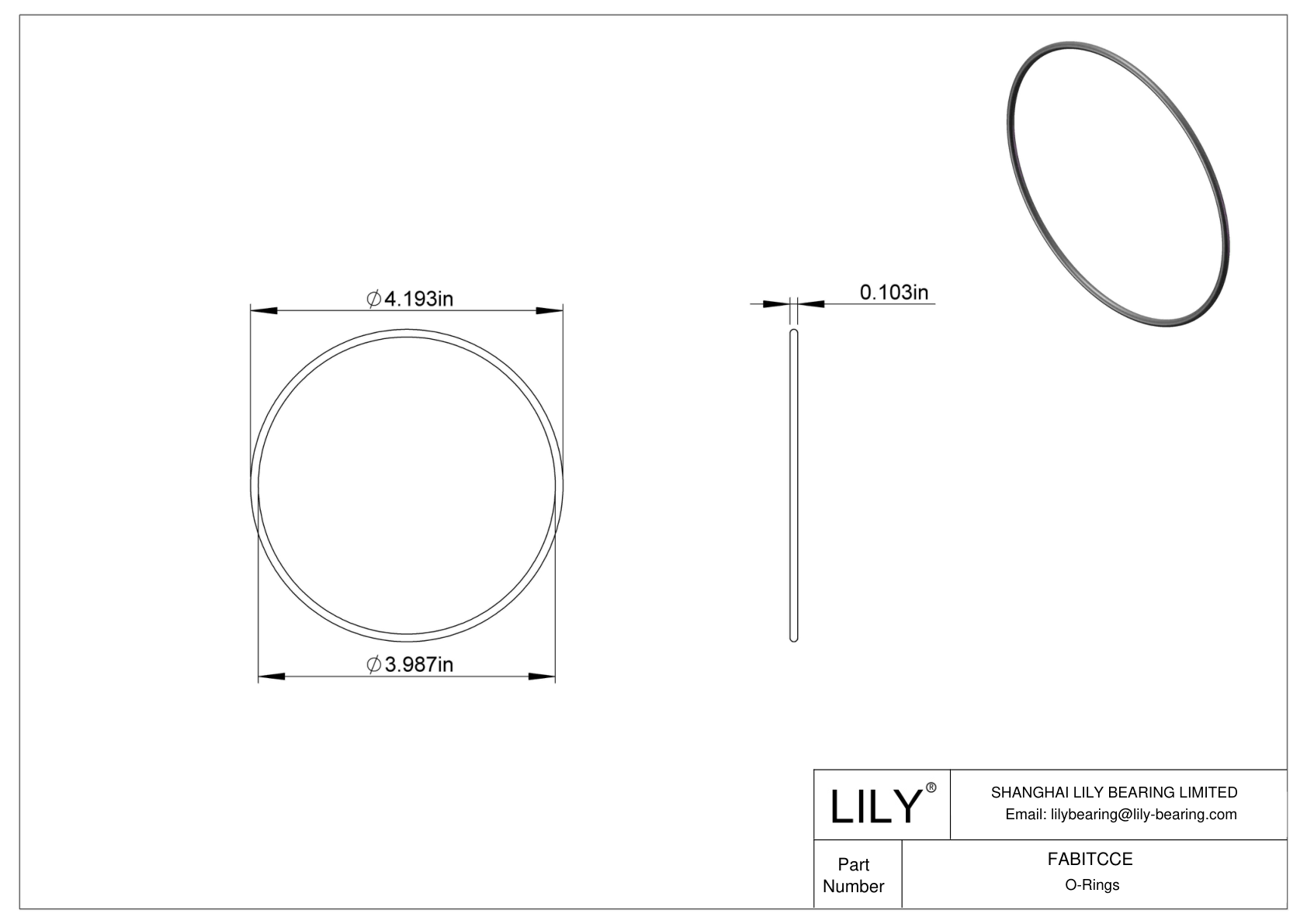 FABITCCE Oil Resistant O-Rings Round cad drawing