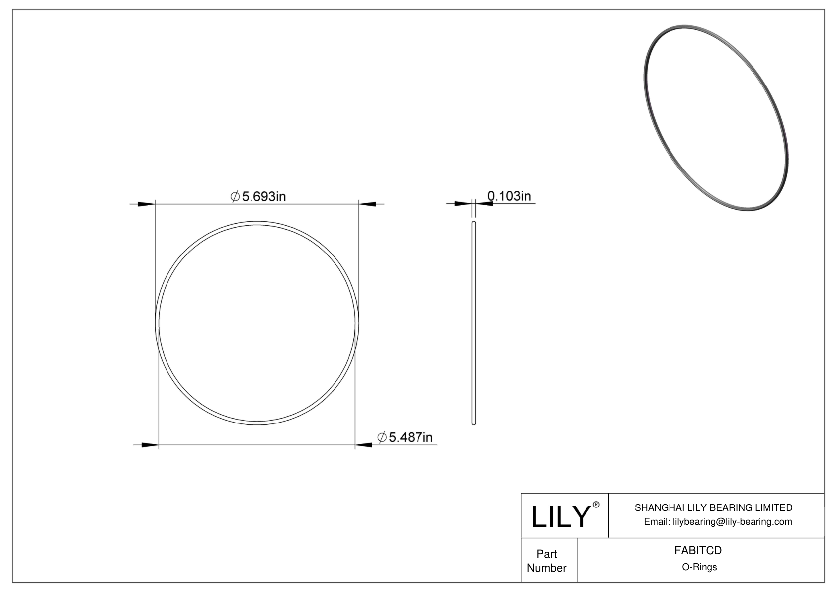 FABITCD Juntas tóricas redondas resistentes al aceite cad drawing