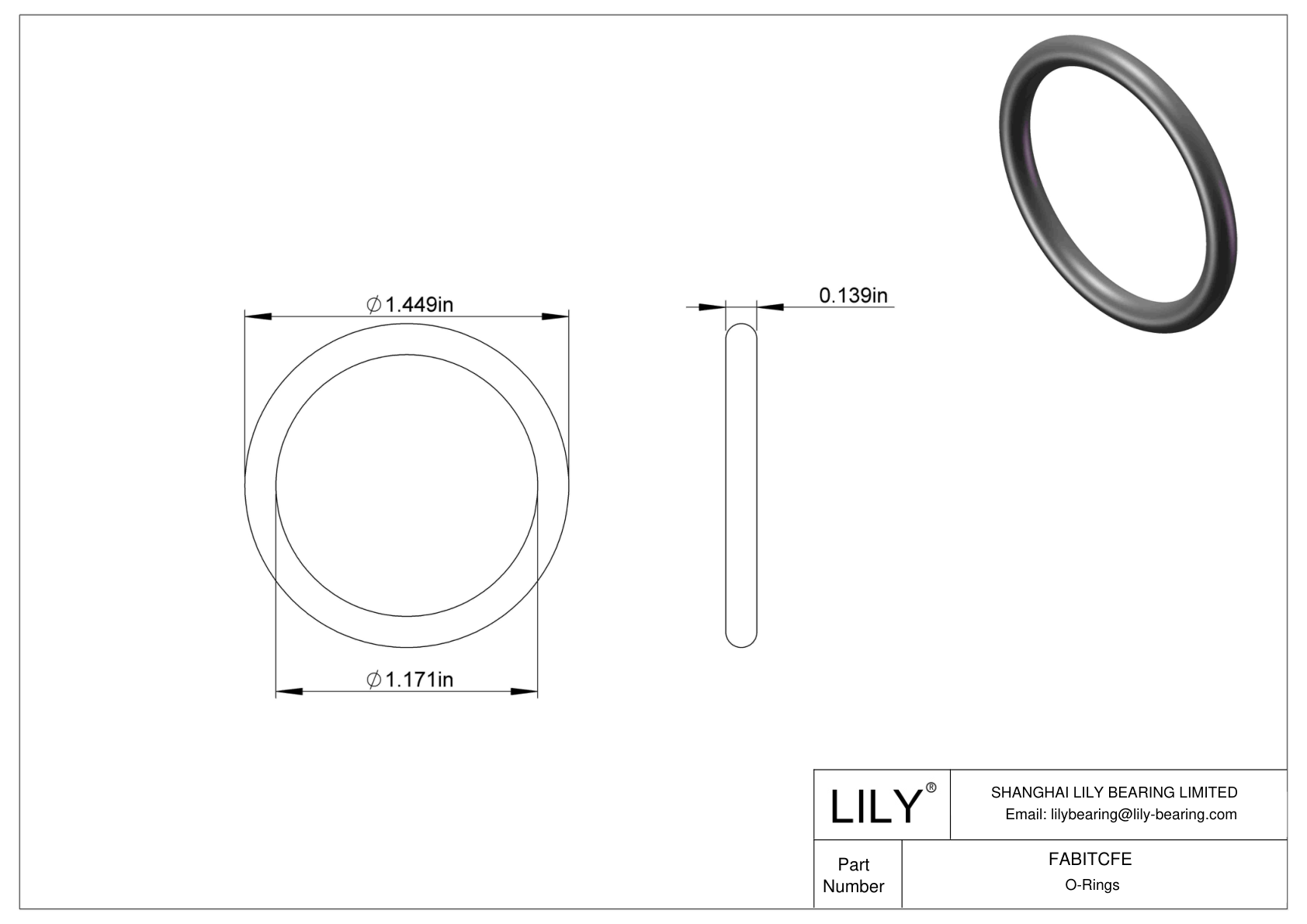 FABITCFE Juntas tóricas redondas resistentes al aceite cad drawing