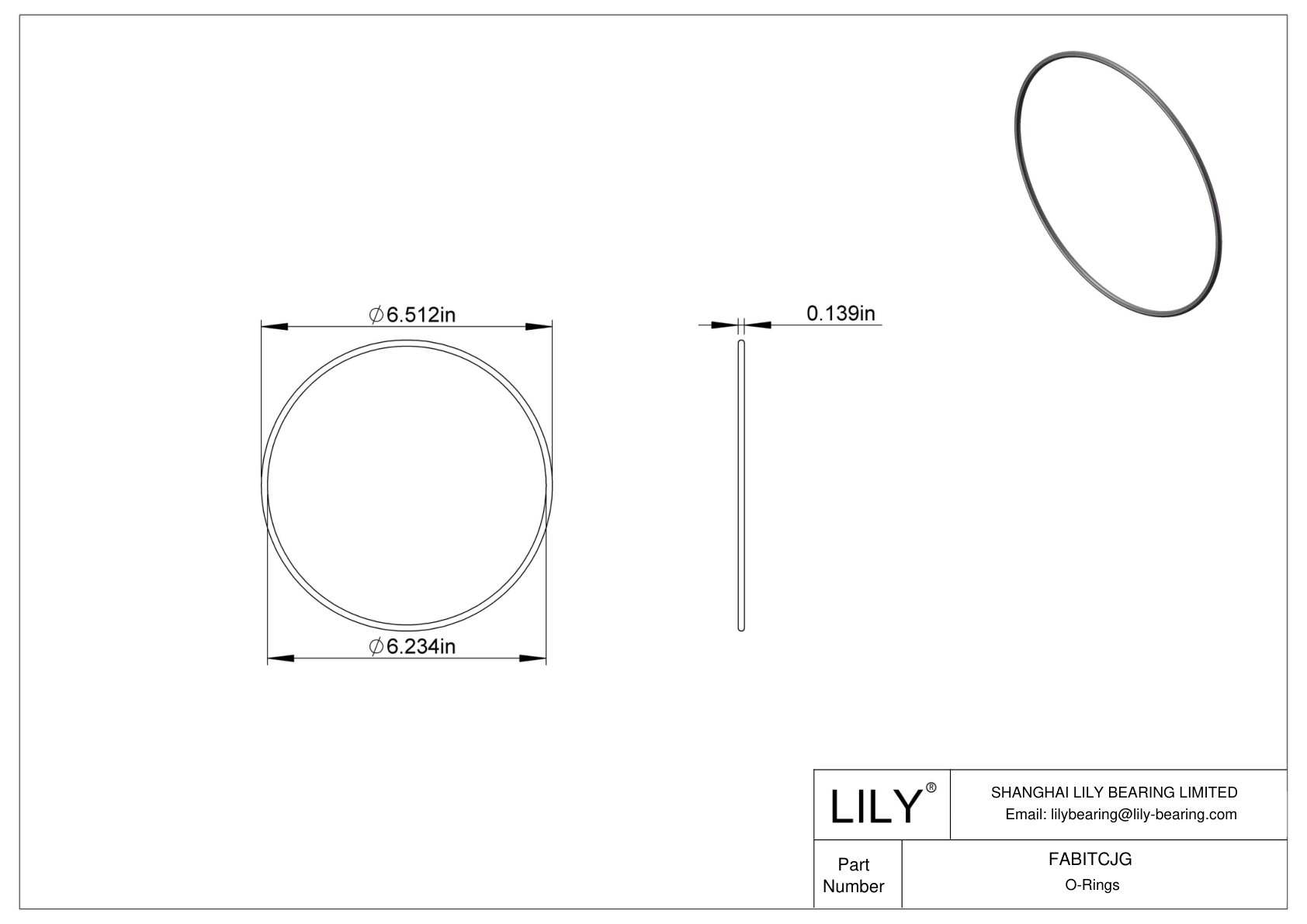 FABITCJG Oil Resistant O-Rings Round cad drawing