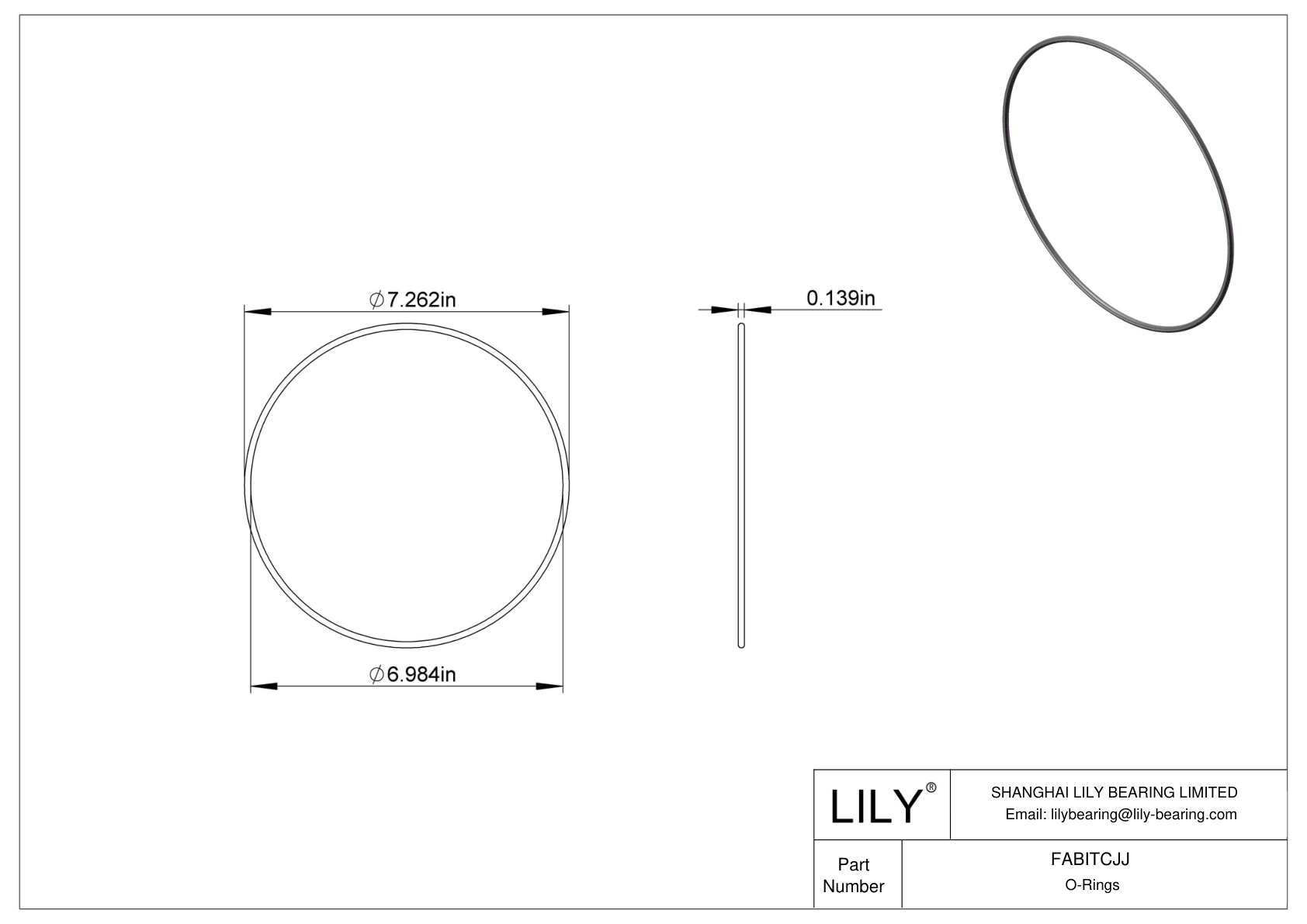 FABITCJJ Juntas tóricas redondas resistentes al aceite cad drawing