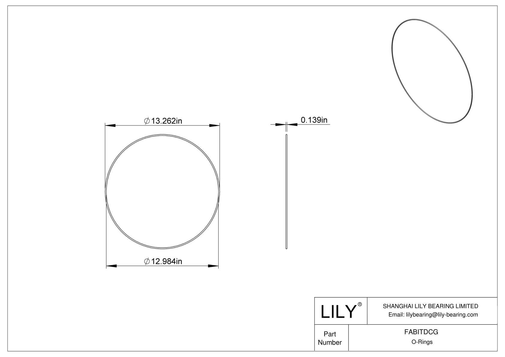 FABITDCG Oil Resistant O-Rings Round cad drawing