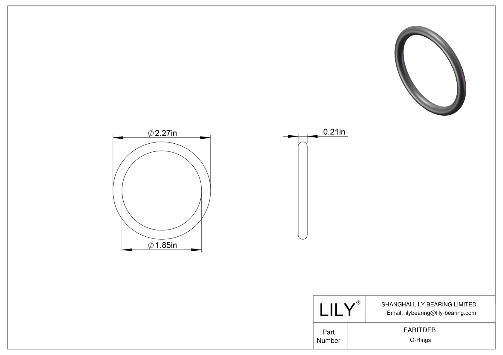 FABITDFB Oil Resistant O-Rings Round cad drawing