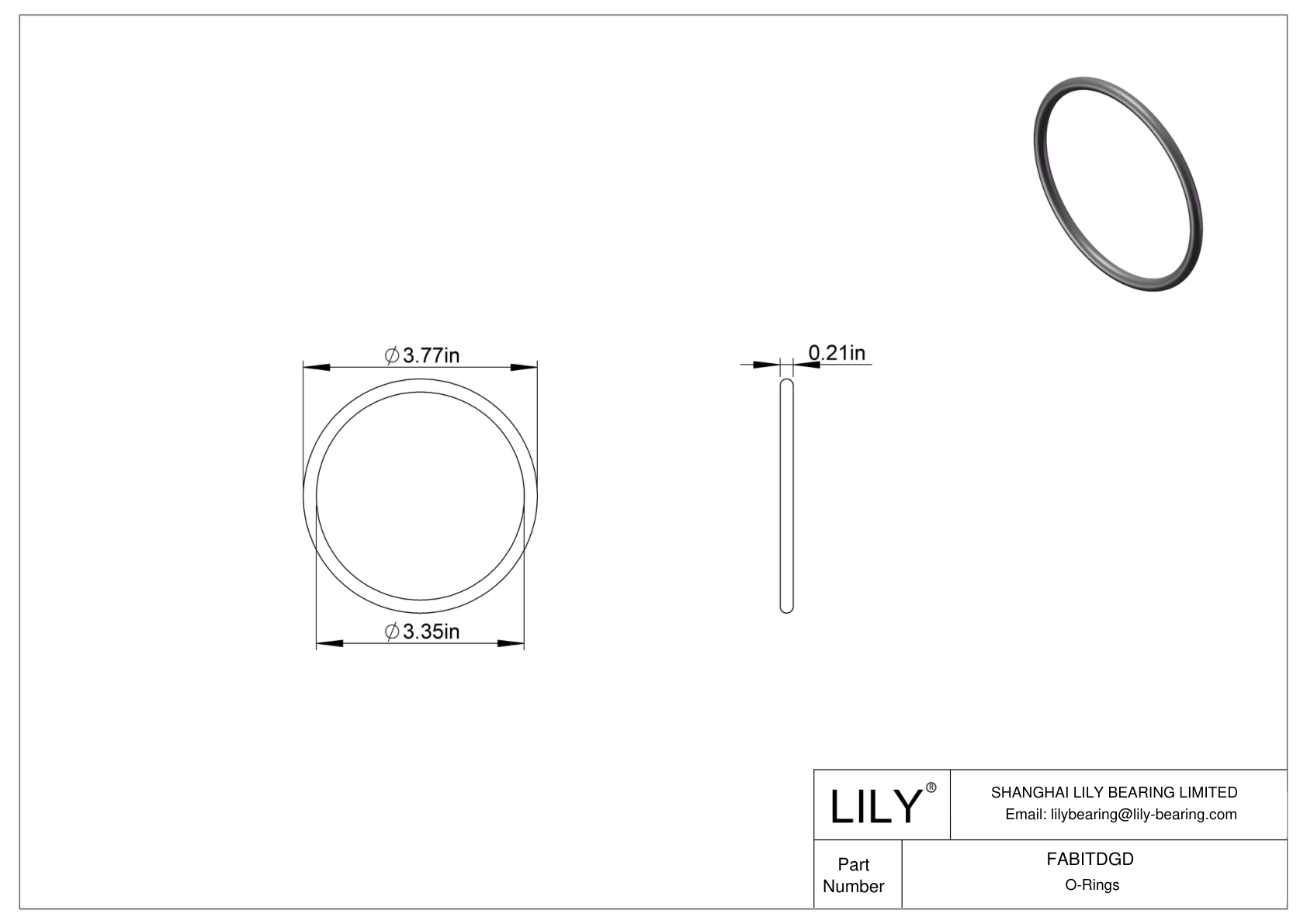 FABITDGD Oil Resistant O-Rings Round cad drawing