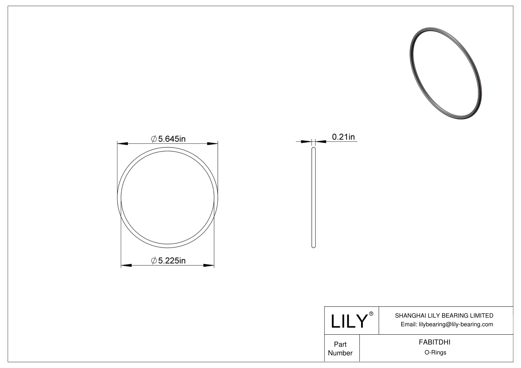 FABITDHI Oil Resistant O-Rings Round cad drawing